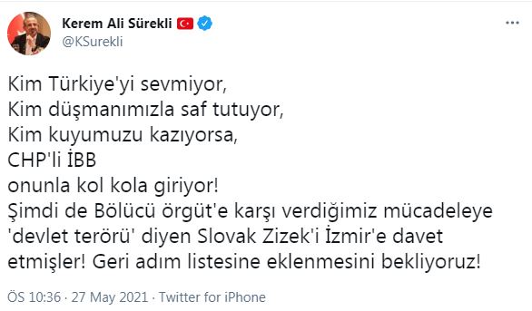 AK PARTİ İZMİR'DEN SLOVOJ ZİZEK TEPKİSİ