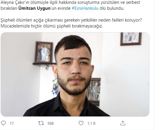 Bir kadın cinayetinde daha Ümitcan Uygun'un adı geçiyor