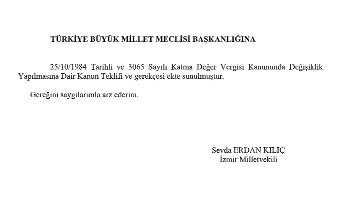 CHP'Lİ KILIÇ'TAN MECLİSE KDV TEKLİFİ