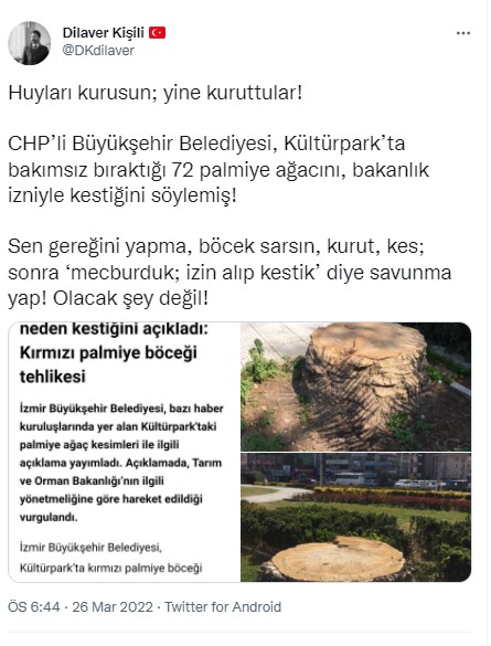 AK Partili Kişili Büyükşehir'e veryansın etti: Huyları kurusun; yine kuruttular!