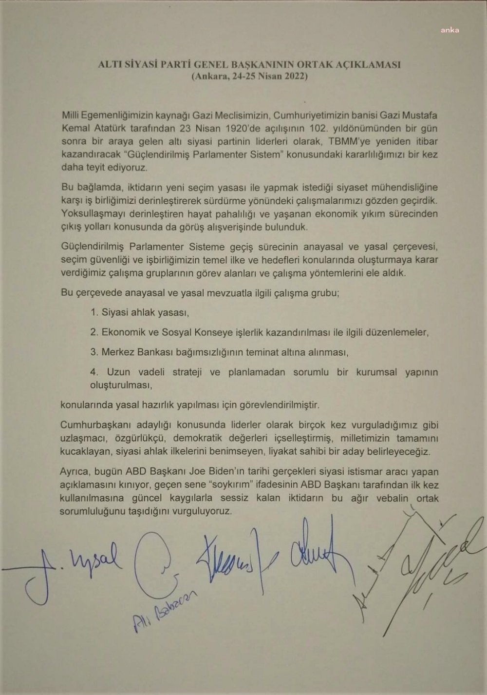 6'lı masa Demokrat Parti ev sahipliğinde buluştu: Zirve sonrası ortak açıklama