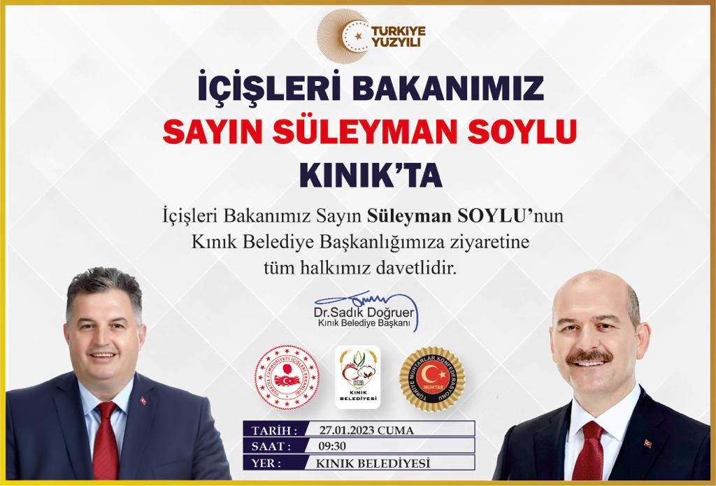 İçişleri Bakanı Soylu Kınık'a geliyor: Türkiye muhtarları Kınık'ta buluşuyor