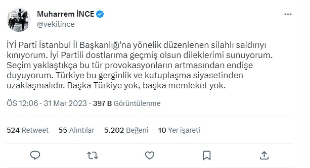İYİ Parti'ye silahlı saldırı