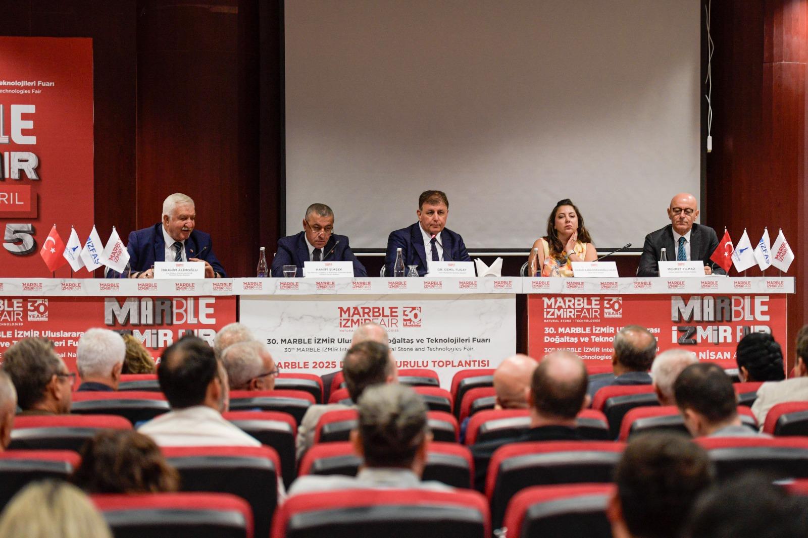 İzmir MARBLE 2025’e hazırlanıyor: Başkan Tugay mermer sektörünün temsilcileriyle buluştu