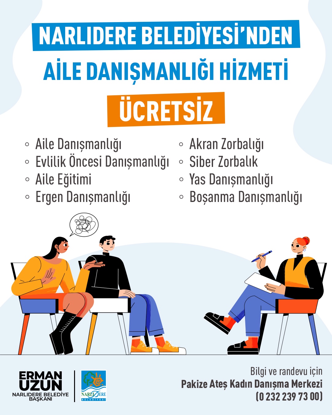 Narlıdere Belediyesi, ücretsiz Aile Danışmanlığı hizmeti başlattı