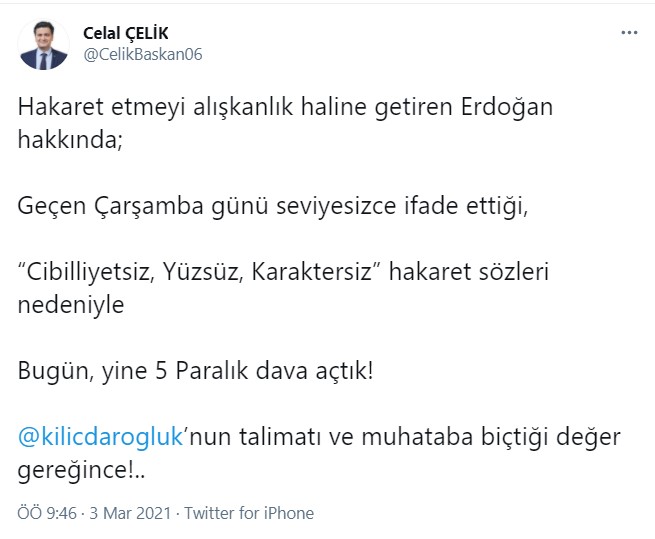 Kılıçdaroğlu'ndan Erdoğan'a dava !