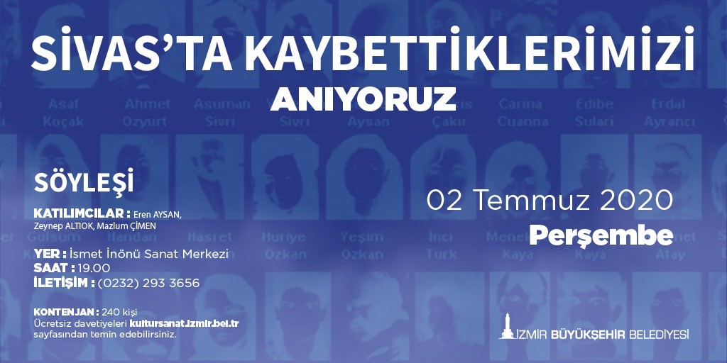 İZMİR'DE 2 TEMMUZ İÇİN ANMA PROGRAMI