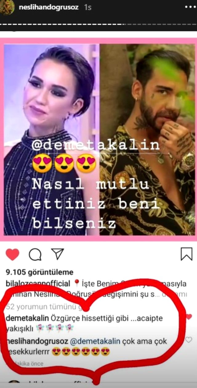 Demet Akalın'dan Neslihan Doğrusöz'e destek !