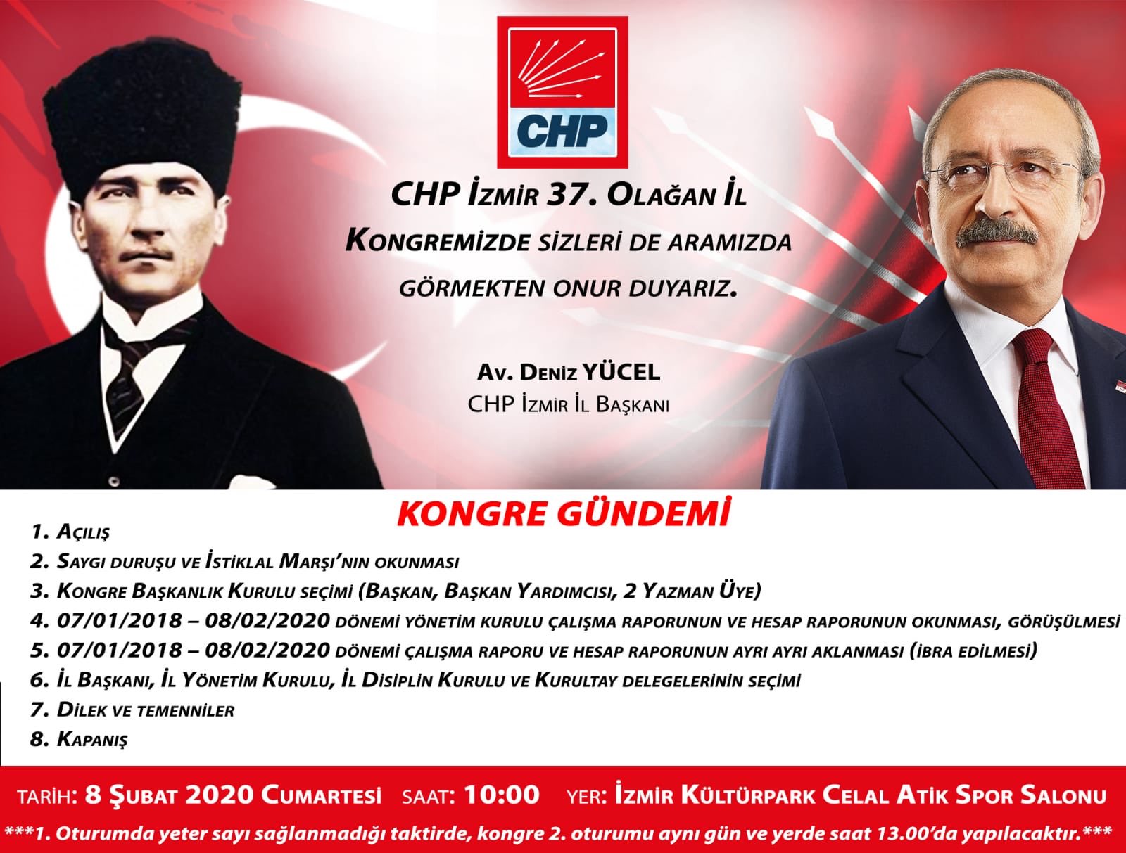 CHP İZMİR'DEN KONGRE ÇAĞRISI