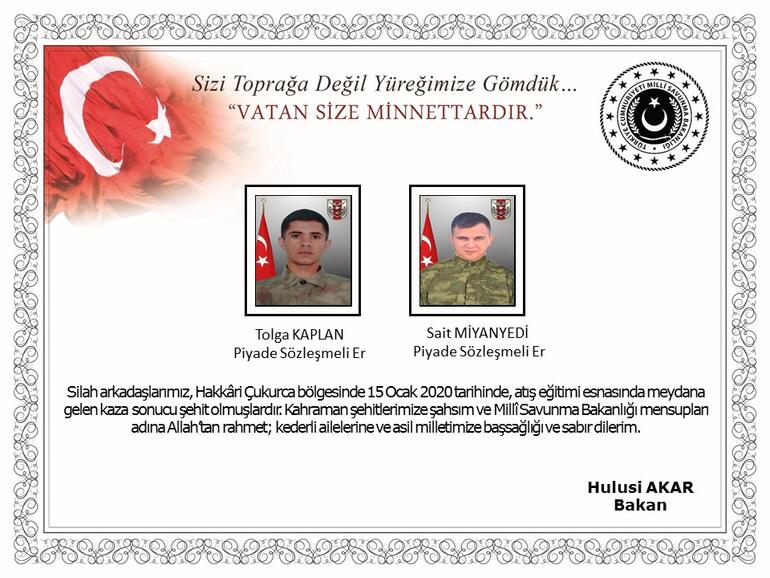 Hakkari'den acı haber: 2 asker şehit