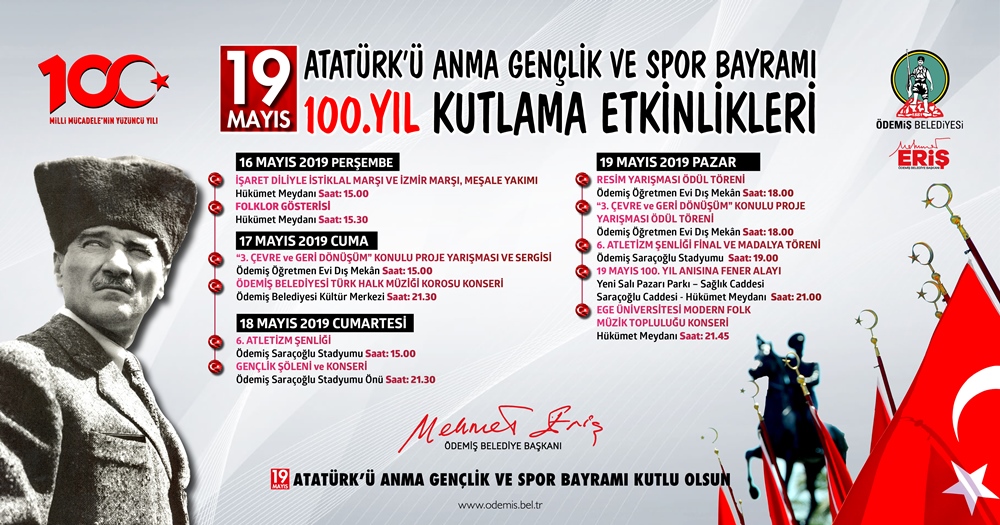 ÖDEMİŞ BELEDİYESİ, 100. YIL ETKİNLİKLERİNE HAZIR