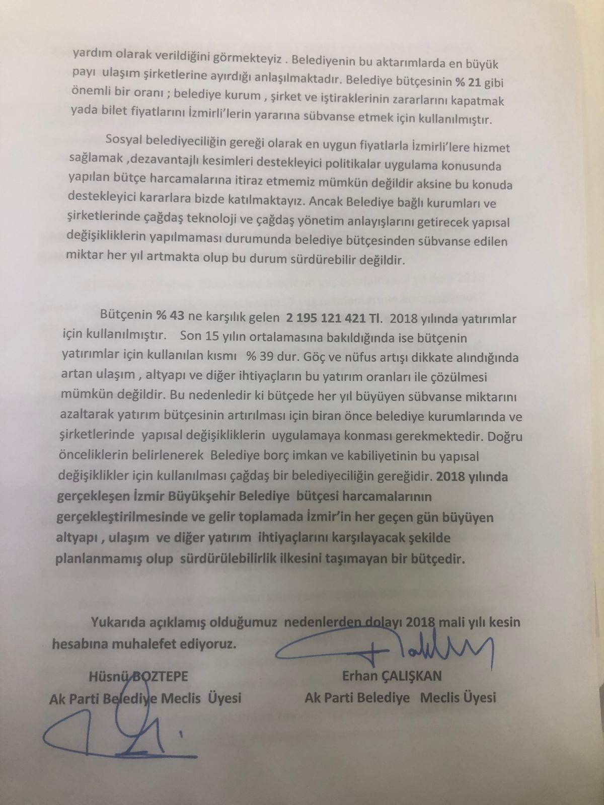 AK PARTİDEN MUHALEFET ŞERHİ