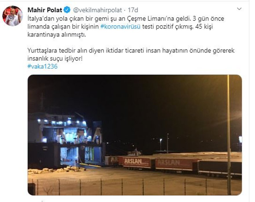 CHP’Lİ VEKİLDEN GEMİ İDDİASI