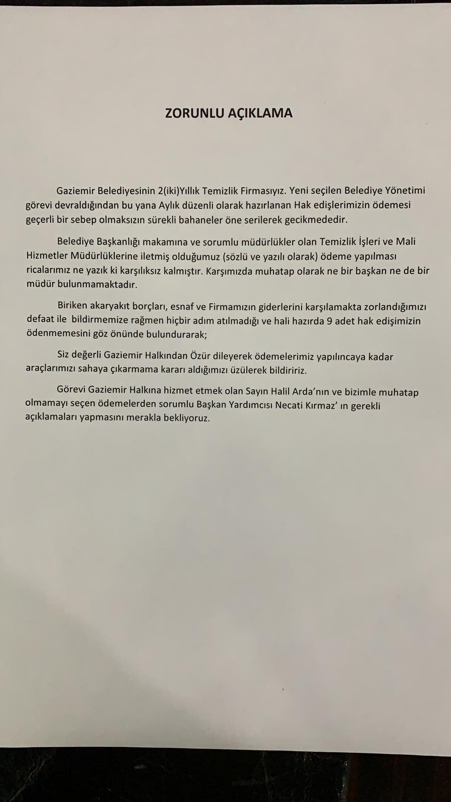 O BELEDİYEDE ÇÖP KRİZİ