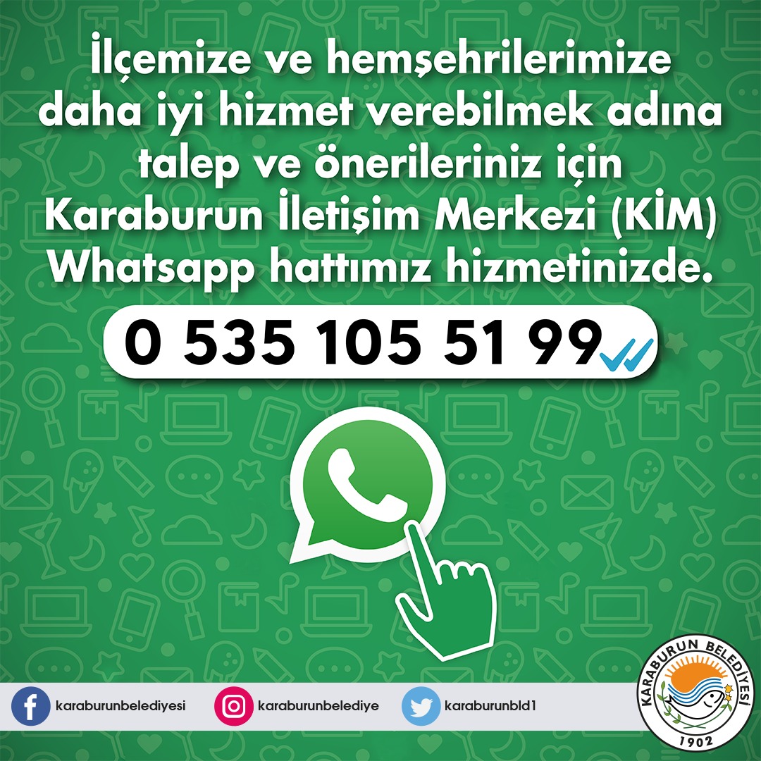 KARABURUN BELEDİYESİ BİR TELEFON KADAR YAKIN !