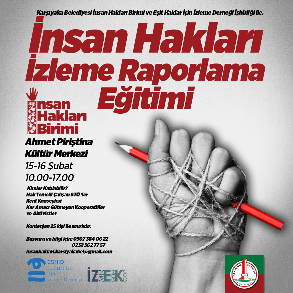 İNSAN HAKLARI İZLEME EĞİTİMİ BAŞLIYOR