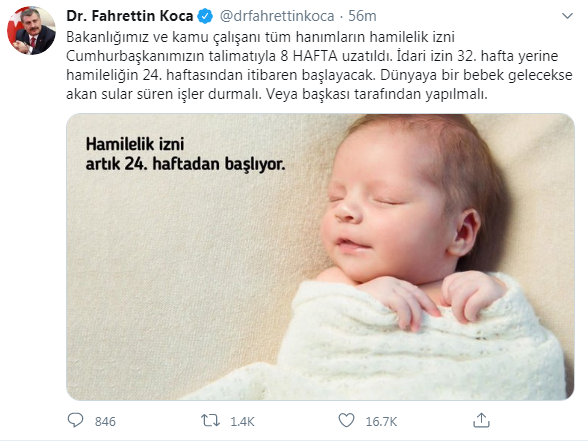 Hamilelik izni uzatıldı!