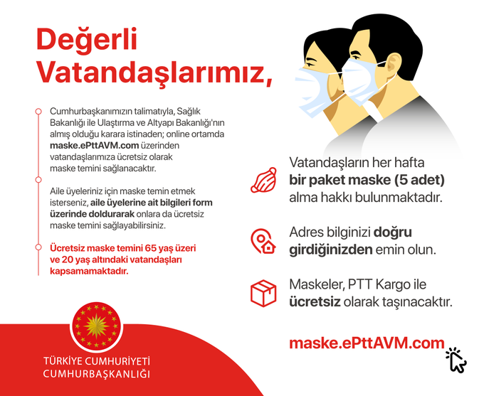 PTT'DEN MASKE AÇIKLAMASI