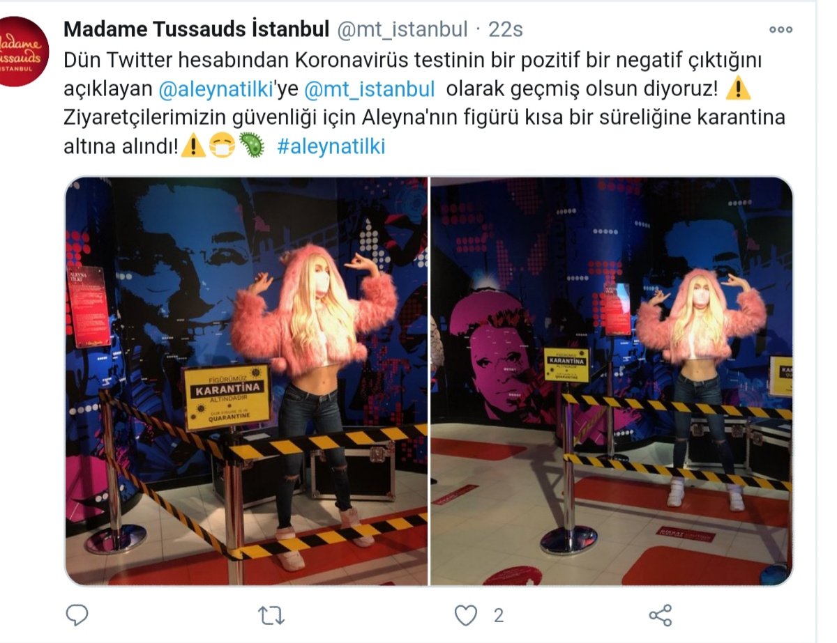 Koronavirüse yakalanınca heykeli de karantinaya alındı