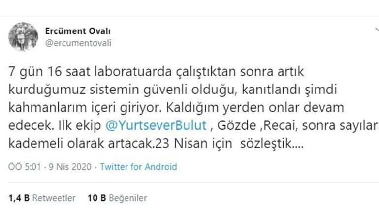 Prof. Dr. Ovalı'dan heyecanlandıran aşı paylaşımı