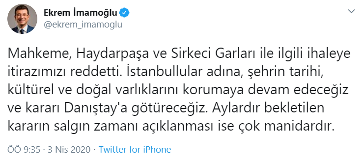 Haydarpaşa ve Sirkeci davasında ret kararı