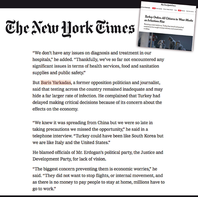 New York Times, Türkiye'deki salgının sebebini yazdı