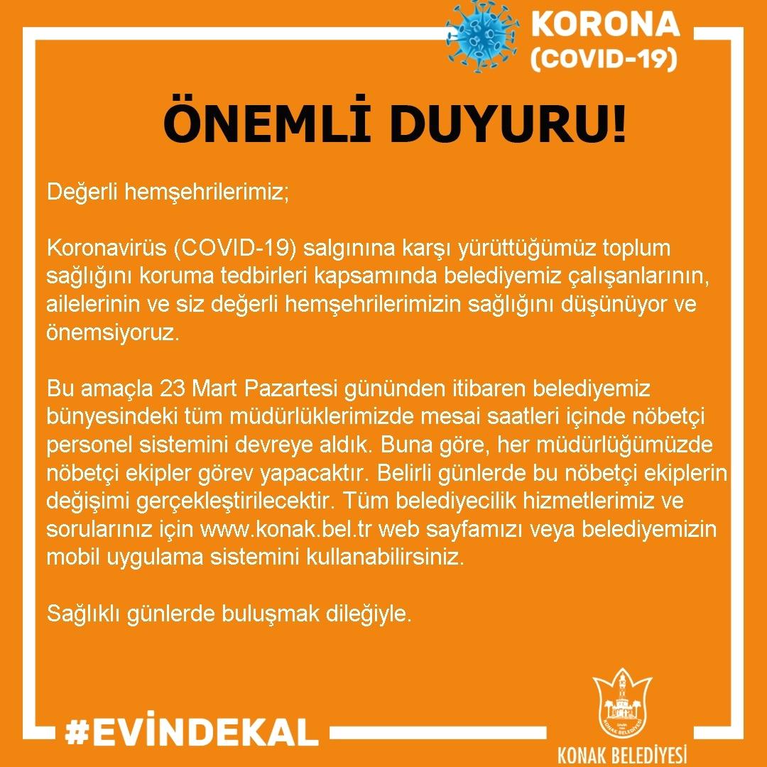KONAK'TAN NÖBETÇİ PERSONEL SİSTEMİ