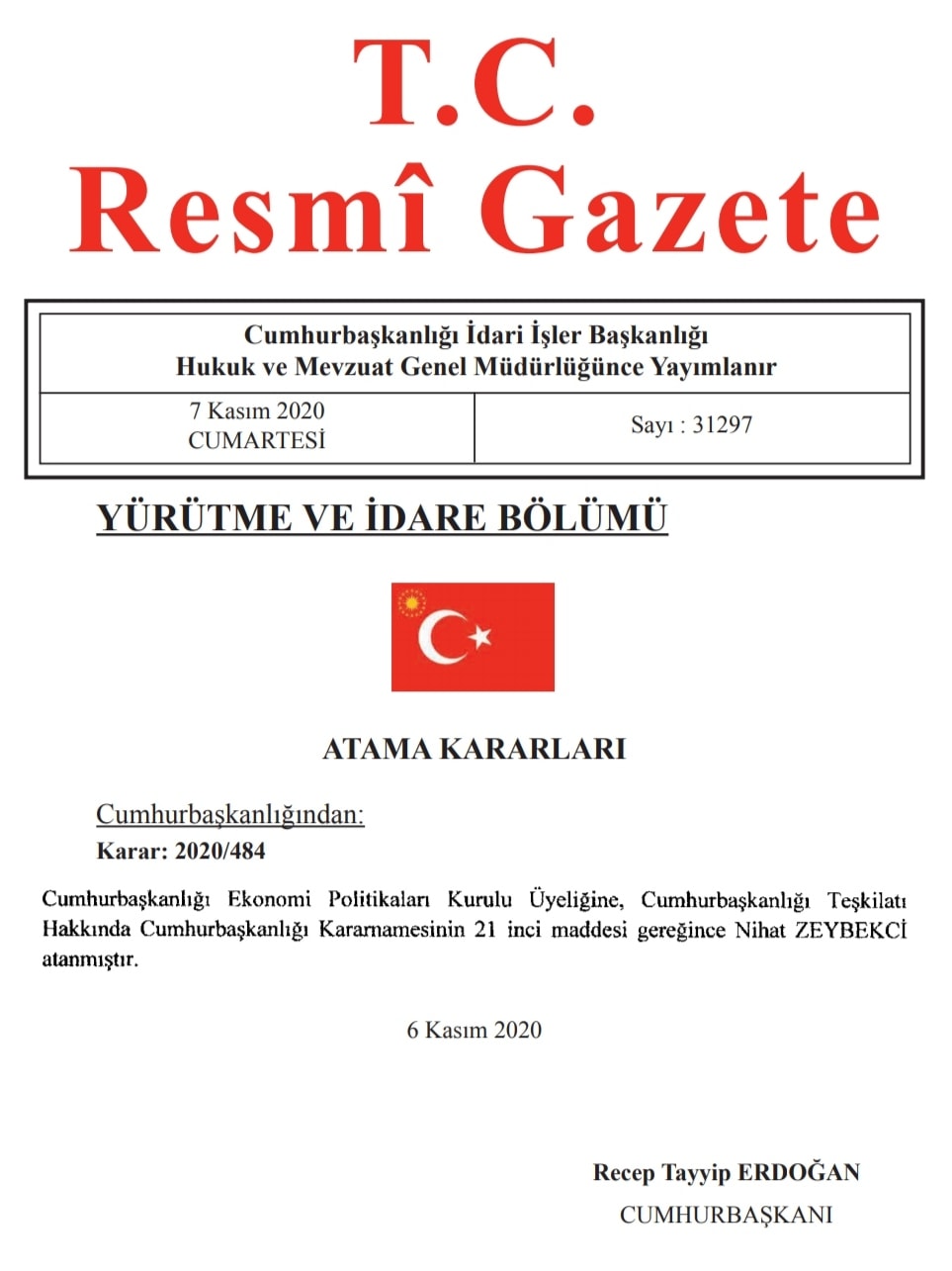 Nihat Zeybekci'ye Yeni Görev !