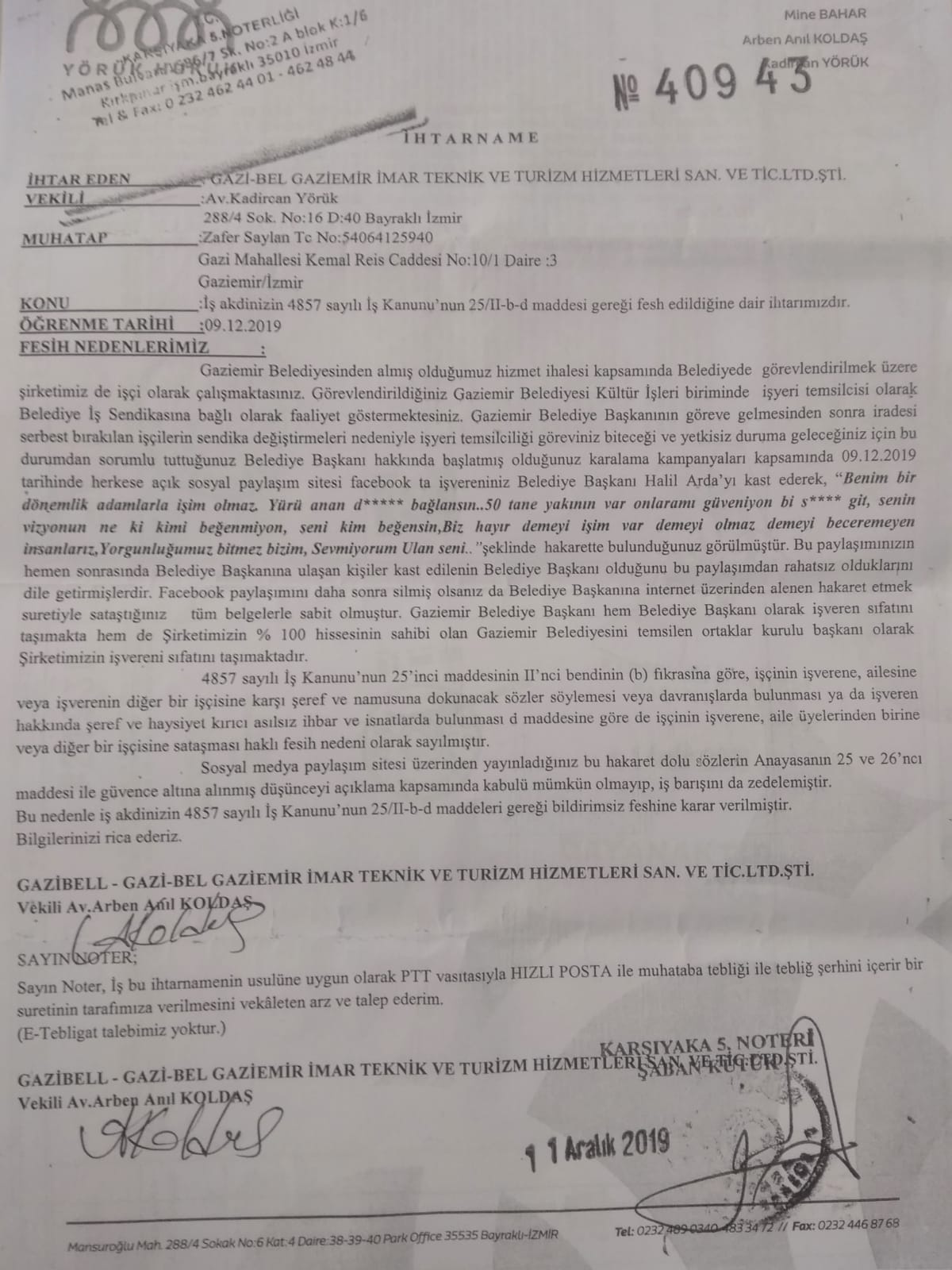BAŞKAN ARDA'DAN HAKSIZ SUÇLAMA