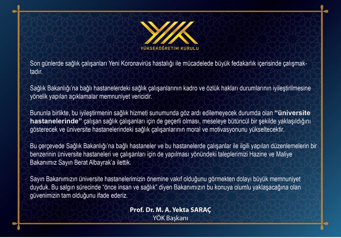 YÖK Başkanı Saraç'tan açıklama