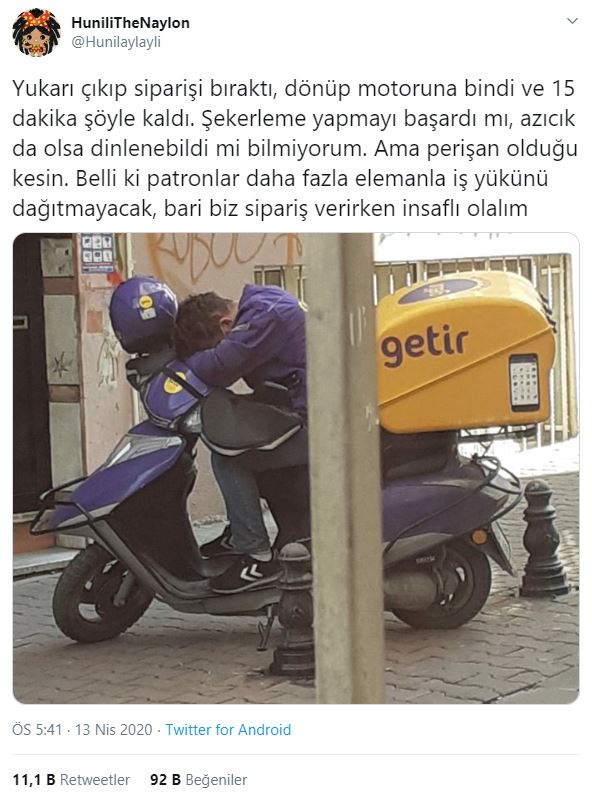 Kuryenin görüntüsü yürekleri dağladı