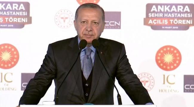 Cumhurbaşkanı Erdoğan Bilkent Şehir Hastanesi açılış töreninde konuşuyor.