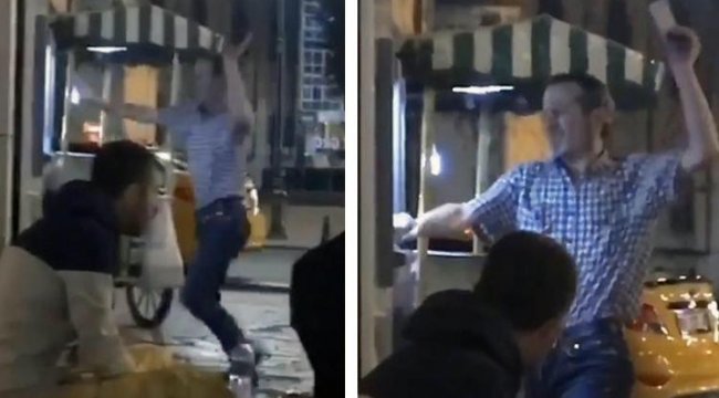 ATM'yi sinirden dövdü