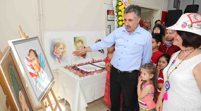 BAYRAKLI'DA KURSİYERLERDEN RESİM SERGİSİ