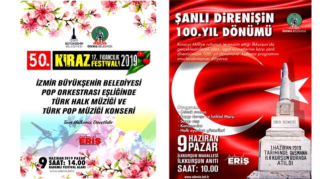 KİRAZ FESTİVALİ VE İLKKURŞUN KUTLAMA PROGRAMI BAYRAM SONU YAPILACAK
