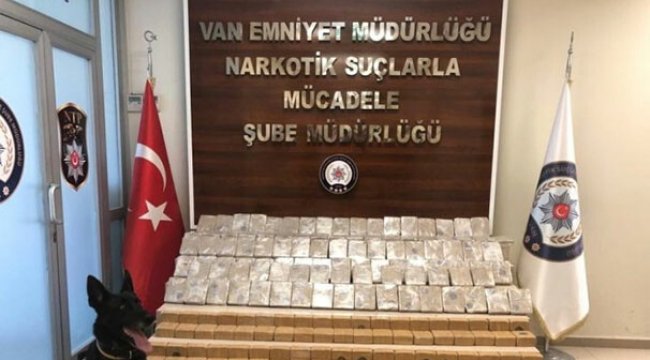 Park halindeki araçtan 103 kilo 285 gram eroin çıktı