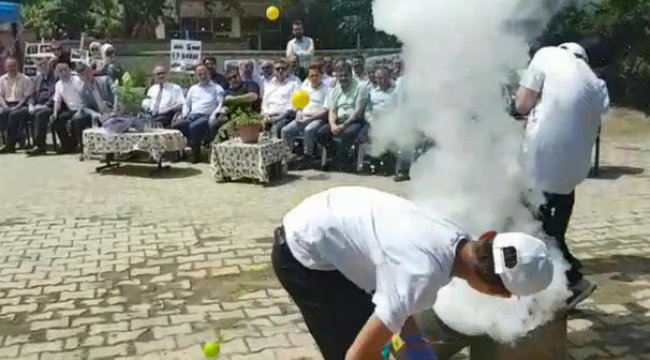 Su roketi yön değiştirince protokolü vurdu, olanlar oldu