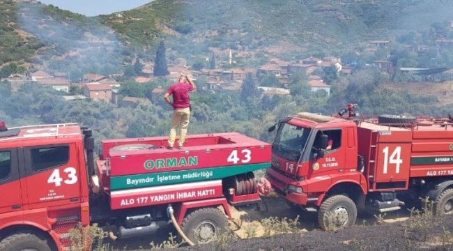 TİRE'DE MAKİLİK ALANDA YANGIN