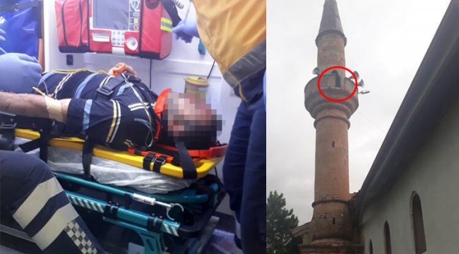 İmam minareden düştü