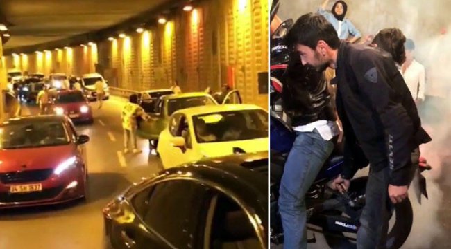 Şoke eden görüntüler! Tünel kapatıp havaya ateş açtılar…