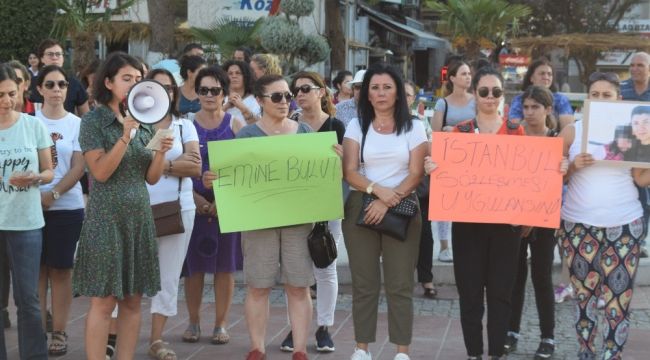 ALİAĞALI KADINLAR EMİNE BULUT CİNAYETİ İÇİN TOPLANDI