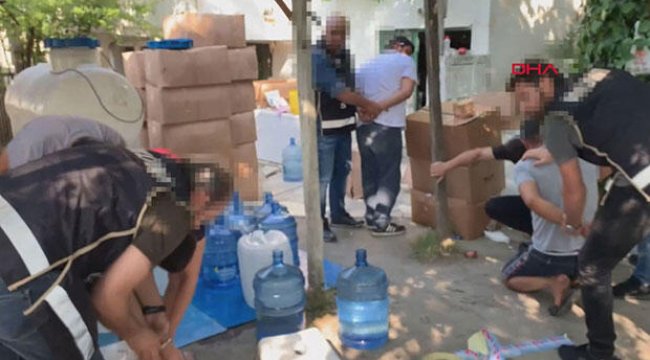 Sahte içki üretilen villalara operasyon: Çok sayıda gözaltı