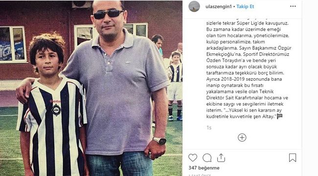 Ulaş Zengin, Altay'a veda etti