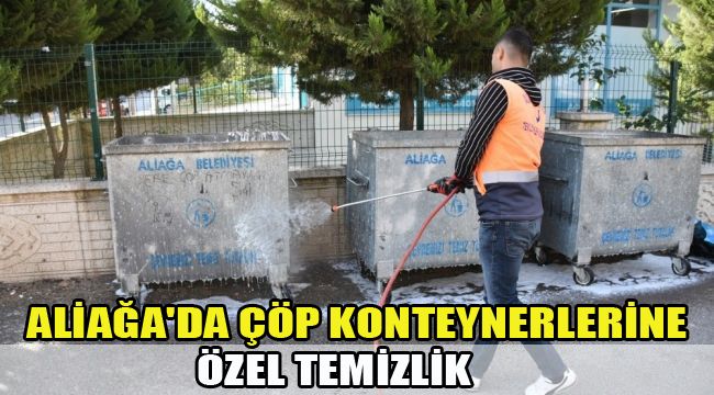 ALİAĞA'DA ÇÖP KONTEYNERLERİNE ÖZEL TEMİZLİK