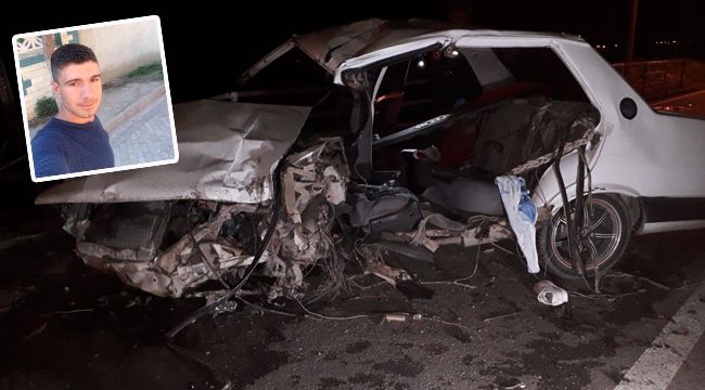 İZMİR'DE OTOMOBİL KORKULUKLARA ÇARPTI