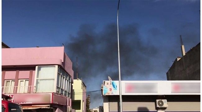 Şanlıurfa'da roket düşen evde yangın çıktı