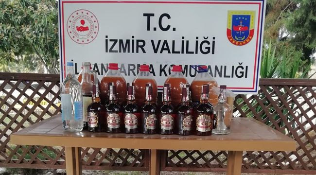 İZMİR'DE JANDARMADAN SAHTE İÇKİ OPERASYONU