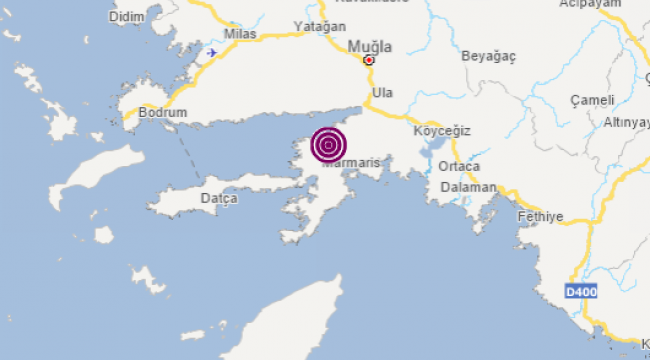 Marmaris'te 3 büyüklüğünde deprem