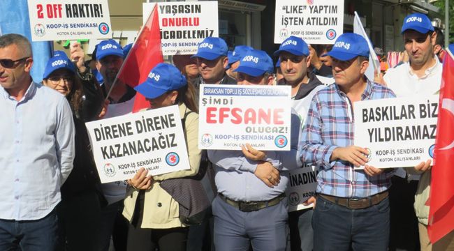 ÜNLÜ FİRMA ÖNÜNDE PROTESTO