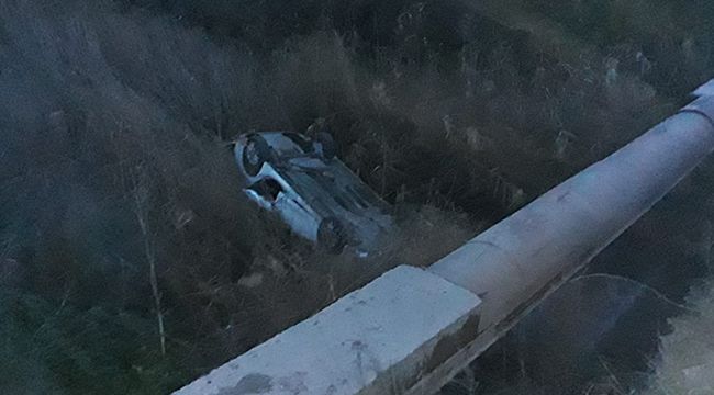 İzmir'de köprüden uçan otomobil korkuttu!